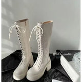 Chao Super Hot Girls Fried Street Boots Knight Boots 2023 Autumn And Winter Style Minority Design Thick-Soled High-Heeled