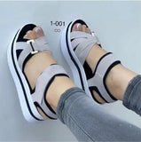 New Large-Size Thick-Soled Sandals Women's Flat-Soled Velcro Women's Beach