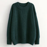 Women Autumn Solid Knitted Sweater Basic O Neck Cashmere Sweater Female Batwing Long Sleeve Loose Jumpers Casual