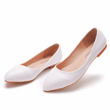 Breakj Flat Shoes Casual Single-Shoe Large-Size Single-Shoe Flat Heel Large Women's Shoes 40-43 White