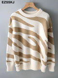 Leopard print velvet Sweater Pullovers Women winter autumn thick chic 2021 loose sweater for women long sleeve
