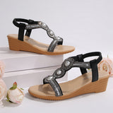 Breakj New Flat Bottom Heel Sandals Women Fashion Water Drill Beach Sandals Bohemian Women's