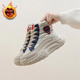Breakj Cotton Shoes Women Winter Plus Velvet And Thick Snow Boots 2024 Casual High Top Bread Shoes Women