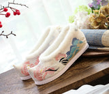 Breakj Shoes Hanfu Shoes Ancient Style Female Embroidered Cloth Shoes Inside The Raised Head Ancient Costume Shoes Cloth Shoes