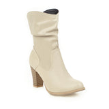 Breakj Boots High Heel Leather Face Large Size Handmade Ankle Boots Thick Heel Ebay Perennial Style