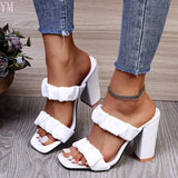 Newly Arrived 2021 Women Pumps Fashion Weave Ankle Strap Sandals Female Shoes Woman High Heels Open Toe Lady Ladies Mules