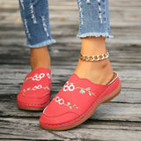 Size Small Flower Semi-Slippers Women's Womens Slippers Large Size Thick-Soled Baotou Women's