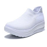 Summer Vulcanized Women Shoes Thick Sole Women Sneakers Light Weight Walking Leisure Sock Shoes Solid Color Footwear