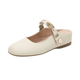 Breakj High Baotou Half Slippers Children 2024 New Hot Style One Foot Pedal Night Wind Gentle Mary Jane Half Support