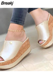 Women Platform Wedges Sandals Fashion Casual PeepToe Heeled Ladies OutdoorSlippers Comfortable Sandals For Female