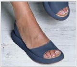 Breakj Sandals Women's New 2023 Summer Plus Size Flat Low Heel Fish Mouth Fashion Thick Platform Women's