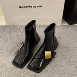 Breakj British Style Martens Women's Shoes 2024 New Spring And Autumn Winter Vintage French Short Boots