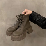 Boots Women's Shoes British Wind In 2023 Fall New Short Boots Versatile Thick Sole Spring And Autumn Web Celebrity Single Boots