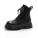 Boots Girls 2024 Spring And Autumn New British Style Short Boots With Thick Soles Raised Retro Locomotive