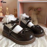 Jane shoes Japanese Style Lolita Shoes Bow tie Women Vintage Soft Girls Platform College Student Cosplay Costume Shoes