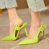 2022 Elegant Silk Slingback Pumps Women Sexy Pointed Toe Thin High Heels Shoes Woman Slip on Party Dress Shoes
