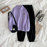 Two Piece Outfits Sets Clothes Long-sleeved Casual Tooling Leggings Two-piece Suit Female Student Korean Loose