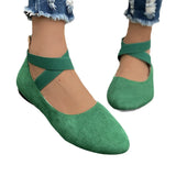 Breakj Summer New Shallow Mouth Tight Strap Round Head Women's Shoes Flat Floor Dance Mother Single Shoe