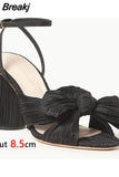 Dropship 2023 Summer Woman Sandals Super High Heel With Butterfly-knot Sweet Lady Office Woman Shoes Plus Size