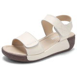 Breakj Leather Magic Sandals Women 2024 New Summer Anti-Slip Slope And Rocking Shoes Casual Thick-Soled Toe Mom