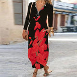 Autumn Women Elegant Party Dress New Female Fashion Zip V-Neck Long Dresses 2022 Spring Loose Casual Long Sleeve Vacation