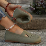 Breakj Size Fly Woven Casual Low Top Single Shoes Women's Flat With Hollow Mouth Lazy