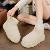 Breakj Boots Women Thicken 2025 Winter New Thick Bottom Anti-Slip Warm Cotton Boots Skins One Short