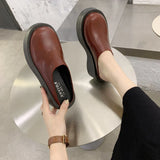 Breakj Platform Bottom Shoes Female Real Leather Skin Cool Drag High Heel Waterproof Table Slippers Summer Outside Slope Heel Head Half