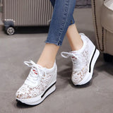 Breakj Women's Shoes 2023 New Summer Fashion Lace Breathable Mesh Gauze Cake Shoes Light And Comfortable Casual Shoes