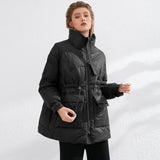 Pure Winter Lightweight Down Jacket Women Thick Warm Batwing Long Sleeve Loose Doudoune Pocket Ultra Light Duck