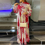 Bohemian Dress VONDA 2022 Summer Women Vintage Lantern Sleeve Floral Printed Sundress 2022 Bohemian Stand Collar Beach