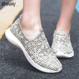 Women's Walking Shoes Ladies Casual Breathable Mesh Comfortable Work Sneakers Summer Slip on Woman Loafers Zapatos