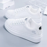 2022 Women Casual Shoes New Spring White Sneakers Breathable Flower Lace-Up Women Sneakers Women Shoes Fashion