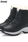 Boots Women Non-slip Waterproof Snow Boots Ankle Platform Winter Shoe Booties with Thick Fur Thigh High Boots Botas