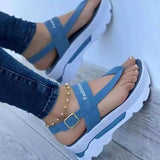 2022 NEW Sandals Women Summer Flip Flops Outdoor Casual Platform Sandals Ladies Plus Size Wedges Beach
