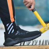 Working Safety Shoes Steel Toe Male Fashion Anti-smashing Men's Work Boots Black Breathable Comfortable Sports