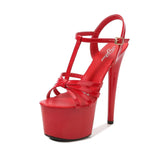 Breakj Patent Leather Sandals Special High Heels Heel Sexy 17CM Waterproof Platform Hate Day Superb High Slippers Female
