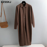 autumn winter loose long sweater dress women split side long oversize maix sweater dress female basic