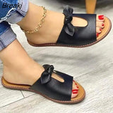 New Summer New Women Leisure Fashion Bow Flat Sandals Sandals Comfortable Soft Bottom Women's Breathable Beach