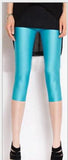 Summer Fluorescent Shiny Leggings Women Spandex Shinny Pant Elasticity Casual Trousers High Waist