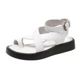 Breakj New Large-Size Toe Polyurethane Thick-Soled Leisure Outside The Roman Wind Wearing Ring-Foot Buckle Women's