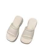 Breakj Summer New Thick Bottom Slippers Women Wear Temperament High With One-Drag Small Cake Slope And Half
