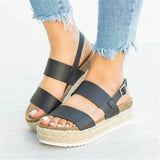 Women Sandals 2019 Platform Sandals Wedges Shoes Ladies Peep Toe Gladiator Sandalias Mujer Summer Shoes Linen Wedge Heel