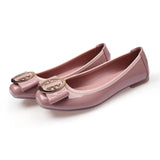 Women Fashion Flats Shoes Square Toe PU Leather Shoes Ballet Flats Women Golden Ballerinas Shoes Girls