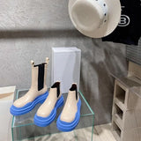 Women's Platform Boots 2022 Thick Bottom Color Avocado Green Martin Boots Casual Female Mid Chesil Boots Women Pink