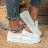 Breakj Flat Bottom Large Low Help Canvas Shoes Women A Foot Lazy Breathable Single