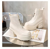 Ankle Boots For Women Zip Fashion Short Chunky Boots 2022 Winter New Comfy Casual Med Heel Brand Shoes Girls