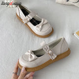 Students lolita shoes bow Girls Round Toe Buckle Straps Shoes JK Commuter Uniform cute shoes kawaii zapatilla