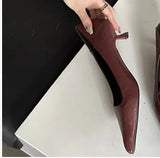 Breakj French New Leopard-Print Fine Heel Single Shoes Sexy Pointed High-Heeled High-Heeled High-Heeled Shoes Small-Size Velvet Cat