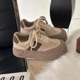 Breakj Version Of Pure Color Bread Shoes Female Dad Shoes Comfortable And Versatile Thick Platform Student Couples Commuting Fashion Hot